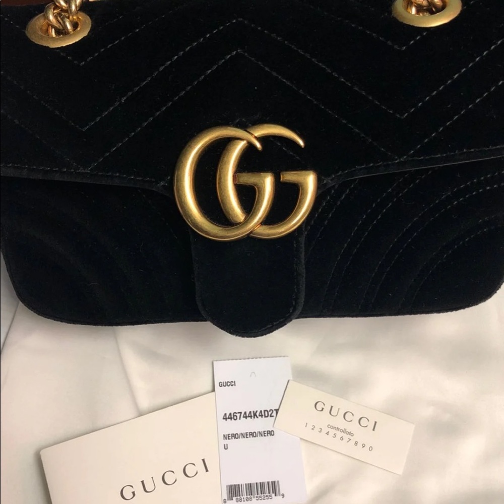Authentic Gucci Marmont Mini Velvet Crossbody